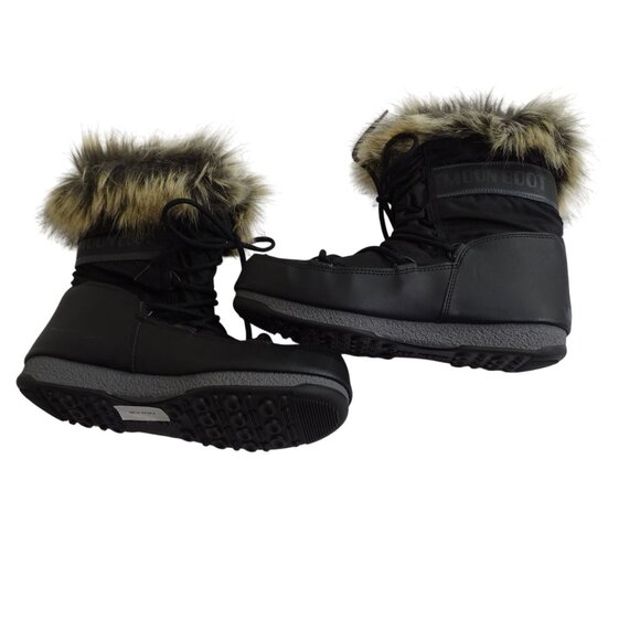 Moon Boot Waterproof Winter Ski Snow Boots With Faux Fur Trim Women Size 7 - Picture 6 of 14